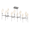 PLB0049-67-GP-RA-Hammerton-Studio-Aalto-67-inch-linear-belvedere-chandelier-with-graphite-finish-and-optic-ribbed-amber-glass-shades-and-LED-lamping