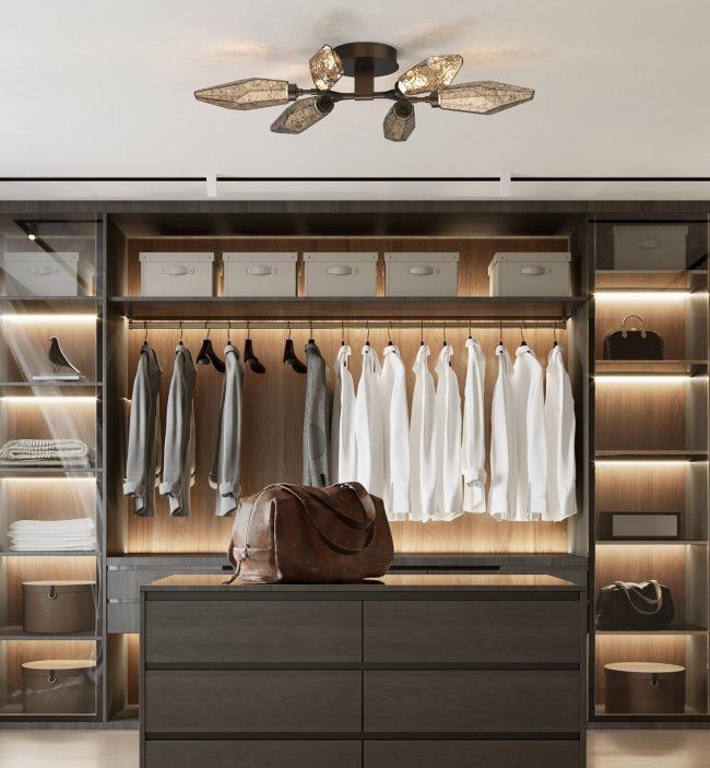 Rock Crystal Organic Flush Mount Light