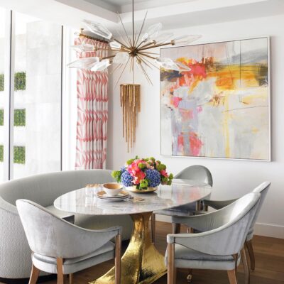 Rock Crystal Oval Starburst Chandelier | Renee Gaddis Interior Design