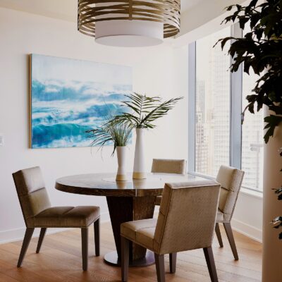 Tempest Drum Chandelier with Linen Shade | Pamela Pennington Studios