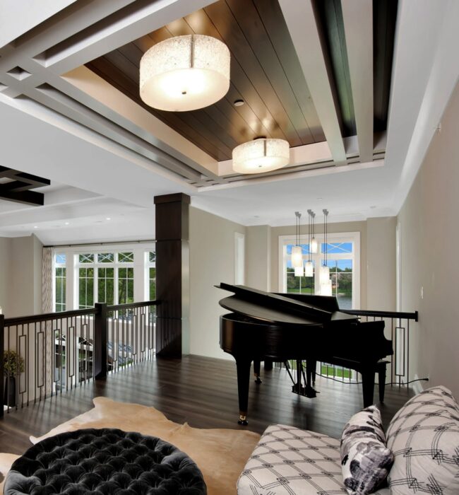 Textured Glass Drum Chandelier | Matt Mansueto Photography