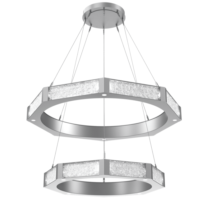 CHB0061-2B-CS-GC-Hammerton-Studio-Glacier-48-inch-two-tier-ring-chandelier-with-classic-silver-finish-and-clear-blown-glass-with-geo-clear-cast-glass-diffusers-and-LED-lamping