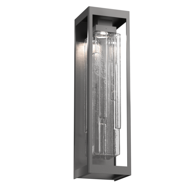 ODB0051-27-AG-LC-Hammerton-Studio-Maison-27-inch-outdoor-sconce-with-argento-grey-finish-and-clear-ledgestone-blown-glass-shade-and-LED-lamping