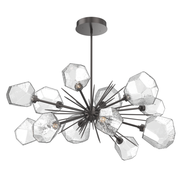 PLB0039-0D-GP-C-Hammerton-Studio-Gem-43-inch-oval-starburst-chandelier-with-graphite-finish-and-clear-blown-glass-shades-and-LED-lamping