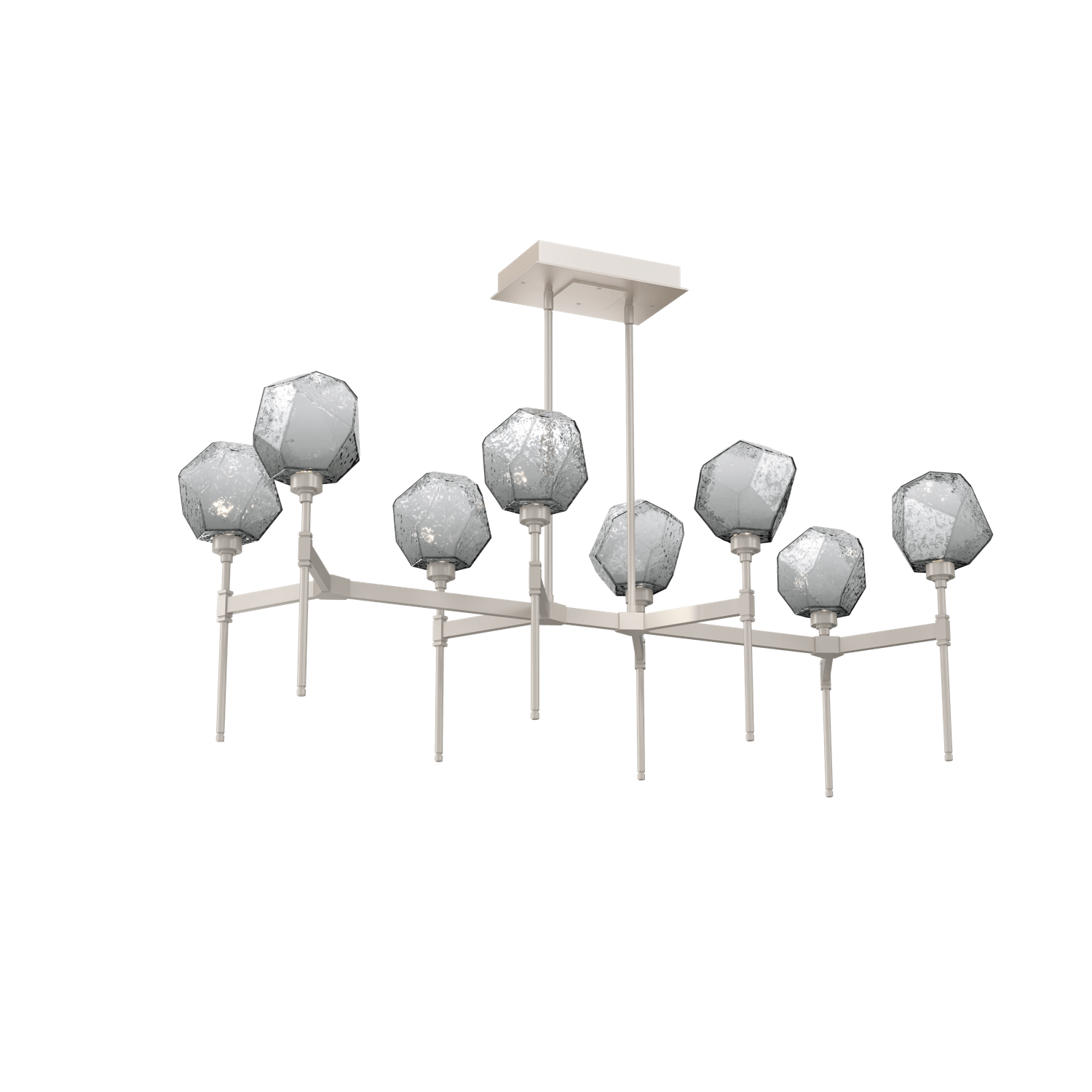 PLB0039-50-BS-S-Hammerton-Studio-Gem-50-inch-linear-belvedere-chandelier-with-metallic-beige-silver-finish-and-smoke-blown-glass-shades-and-LED-lamping