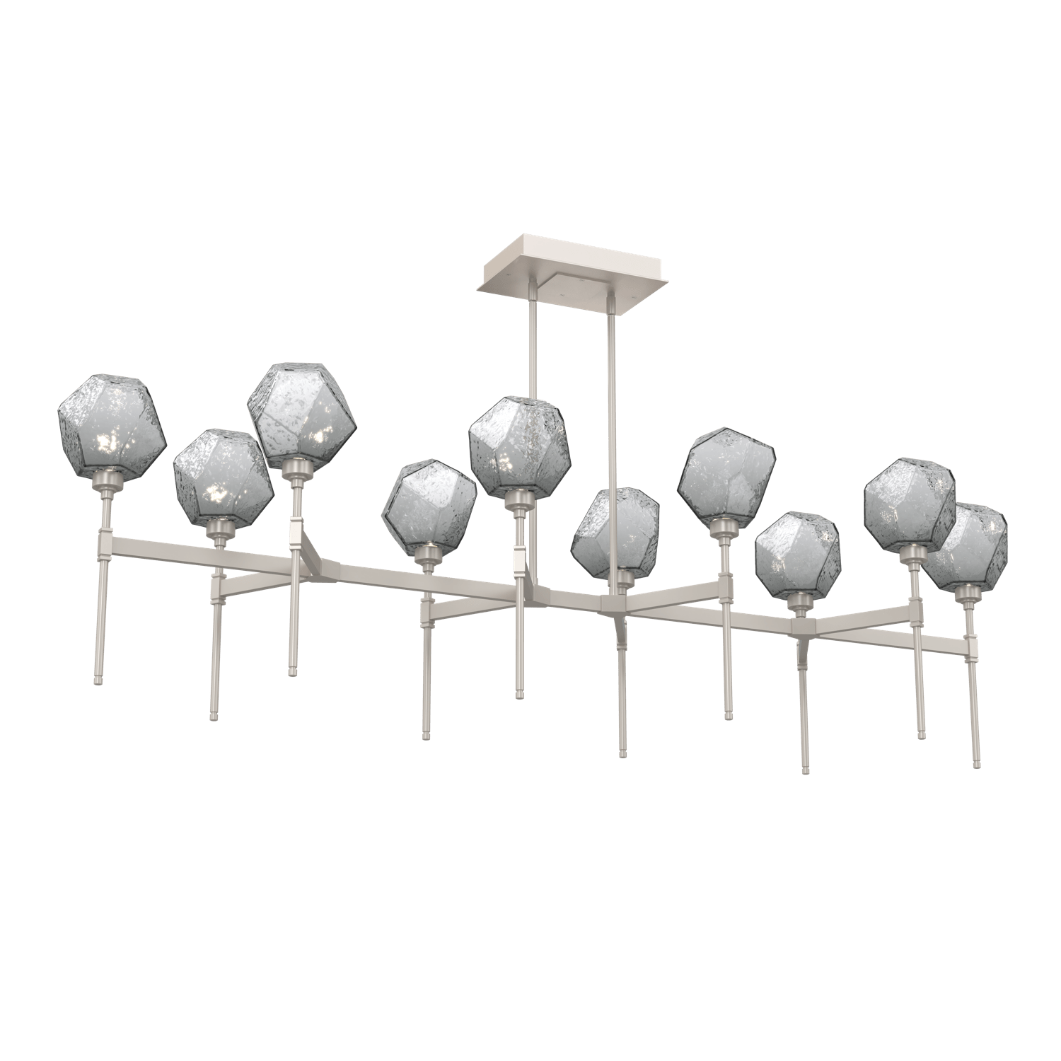 PLB0039-69-BS-S-Hammerton-Studio-Gem-69-inch-linear-belvedere-chandelier-with-metallic-beige-silver-finish-and-smoke-blown-glass-shades-and-LED-lamping