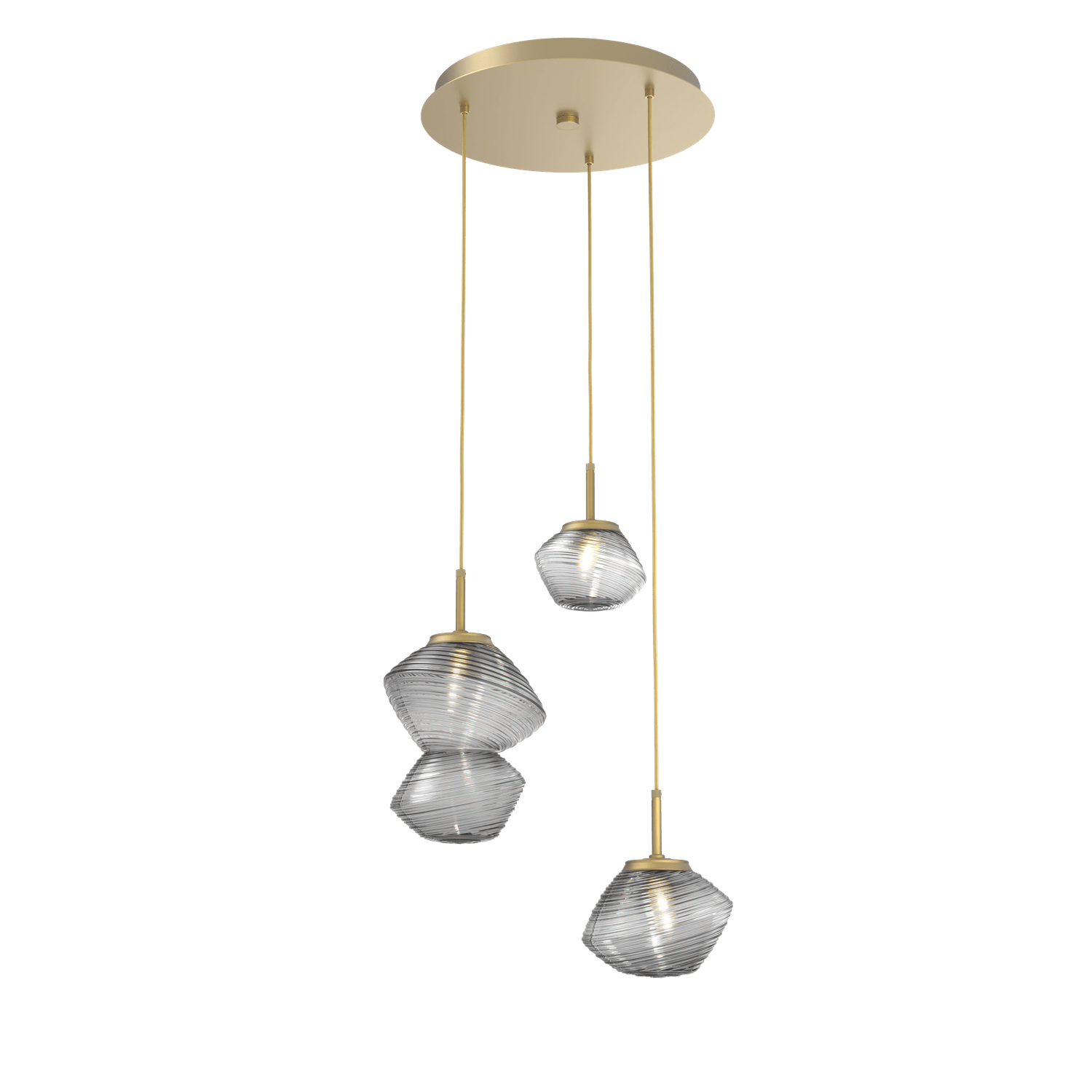 CHB0089-03-GB-S-Hammerton-Studio-Mesa-3-light-multi-pendant-chandelier-with-gilded-brass-finish-and-smoke-blown-glass-shades-and-LED-lamping