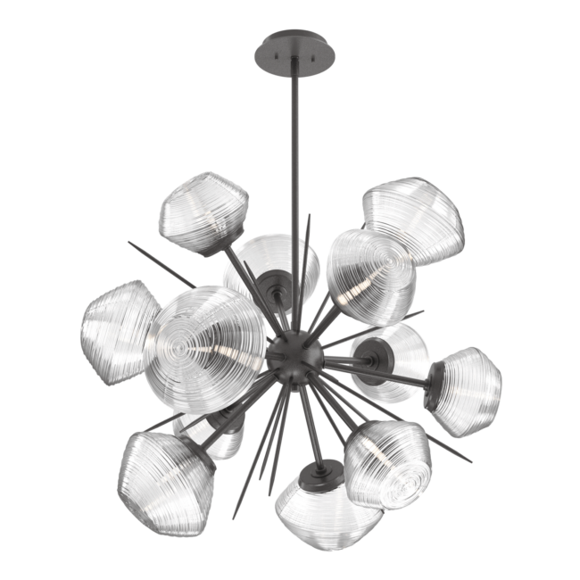 CHB0089-0G-GP-C-Hammerton-Studio-Mesa-36-inch-starburst-chandelier-with-graphite-finish-and-clear-blown-glass-shades-and-LED-lamping