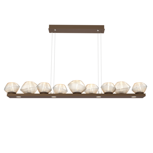 PLB0089-0C-FB-A-Hammerton-Studio-Mesa-59-inch-linear-chandelier-with-flat-bronze-finish-and-amber-blown-glass-shades-and-LED-lamping