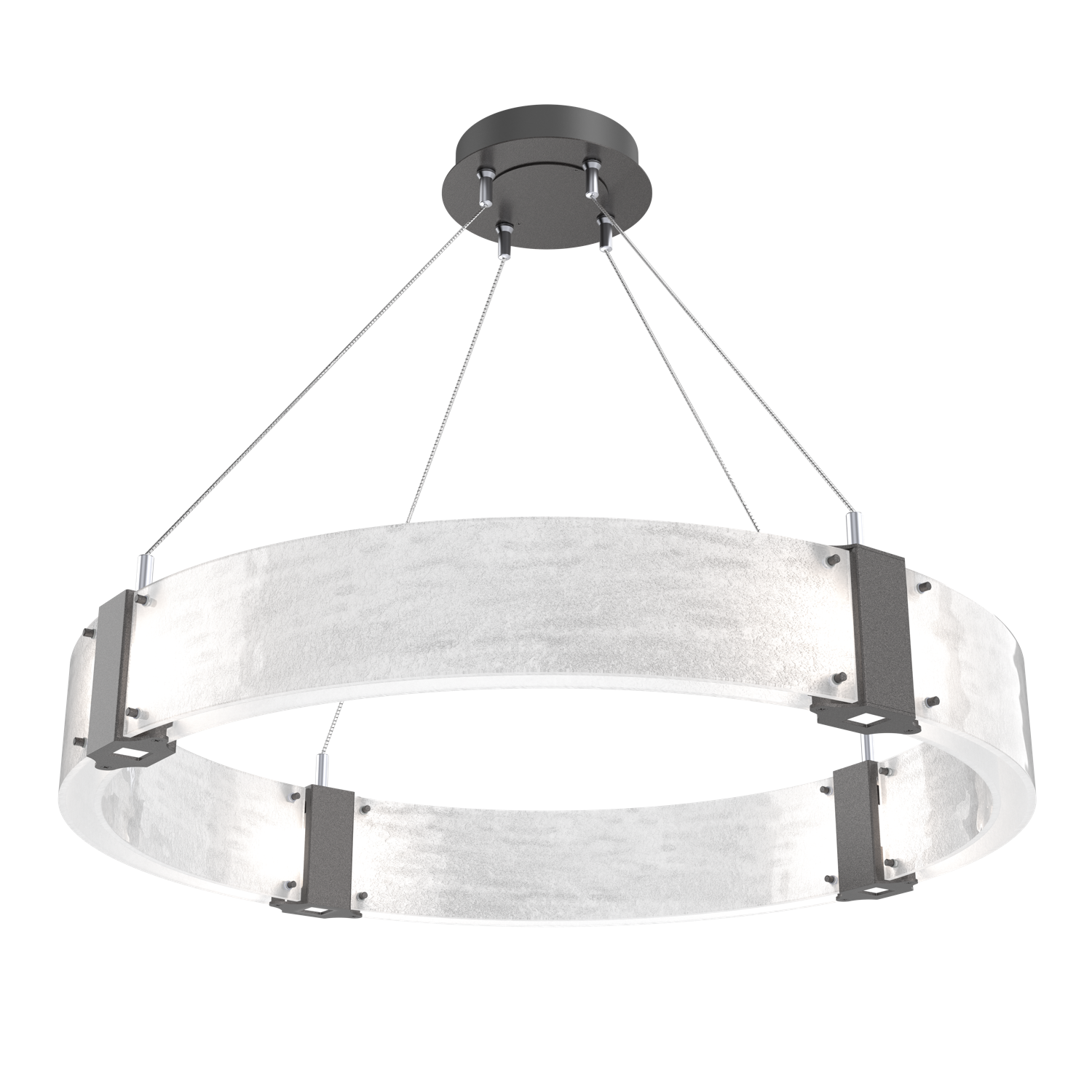 CHB0042-33-GP-CG-Hammerton-Studio-Parallel-33-inch-ring-chandelier-with-graphite-finish-and-clear-granite-glass-shades-and-LED-lamping