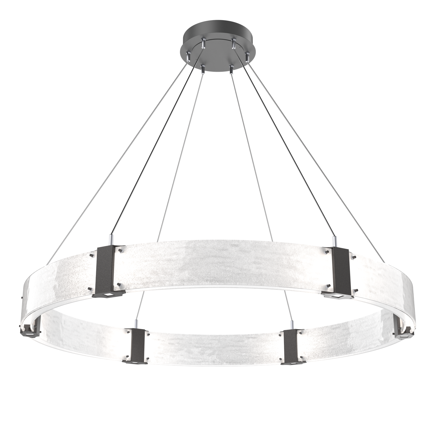 CHB0042-48-GP-CG-Hammerton-Studio-Parallel-48-inch-ring-chandelier-with-graphite-finish-and-clear-granite-glass-shades-and-LED-lamping