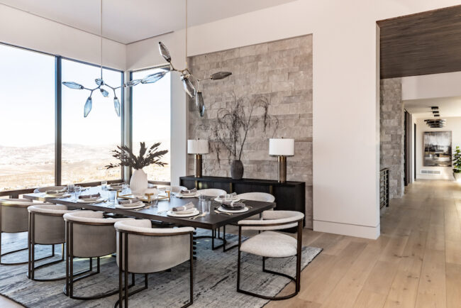 Rock Crystal Modern Branch Chandelier | Kimberly Parker Design, Lindsay Salazar Photography