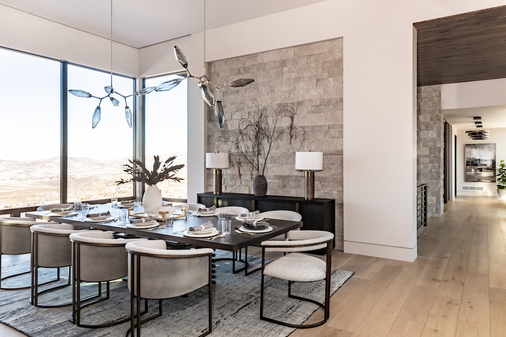 Rock Crystal Modern Branch Chandelier | Kimberly Parker Design, Lindsay Salazar Photography