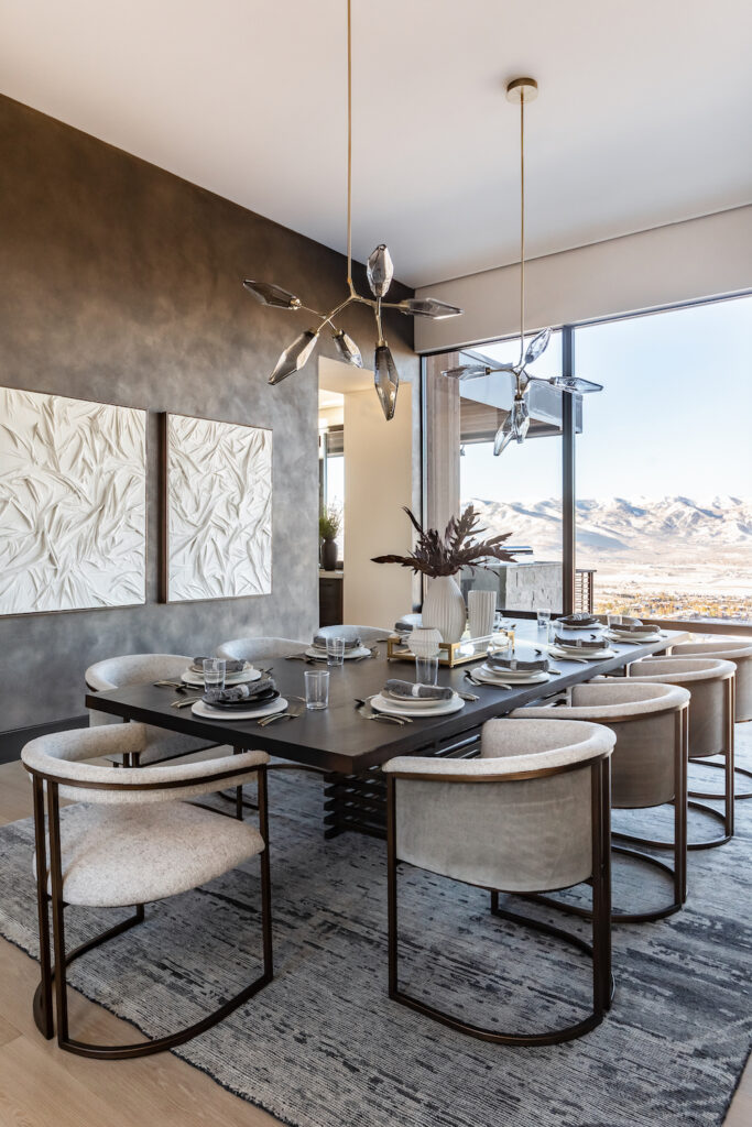 Rock Crystal Modern Branch Chandelier | Kimberly Parker Design, Lindsay Salazar Photography