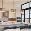 Tempest Drum Chandelier with Linen Shade | Deborah Gregg Interiors