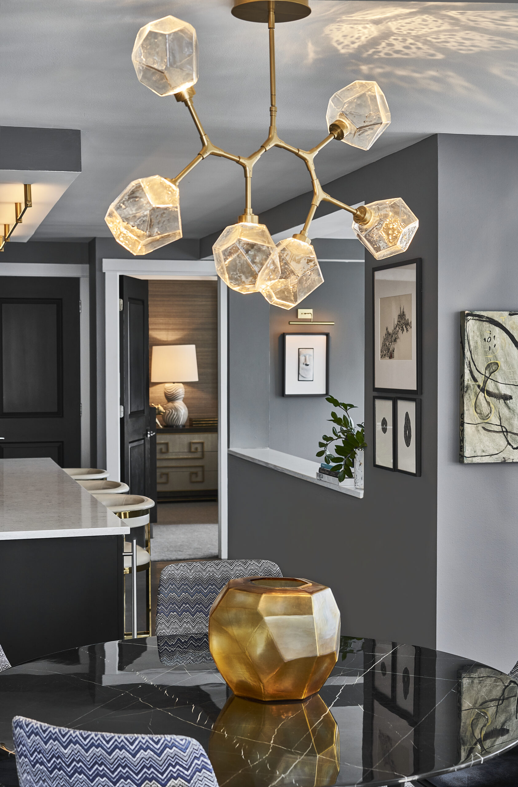 Gem Modern Branch Chandelier | White Olive Design Studio, Marcel Page Photography