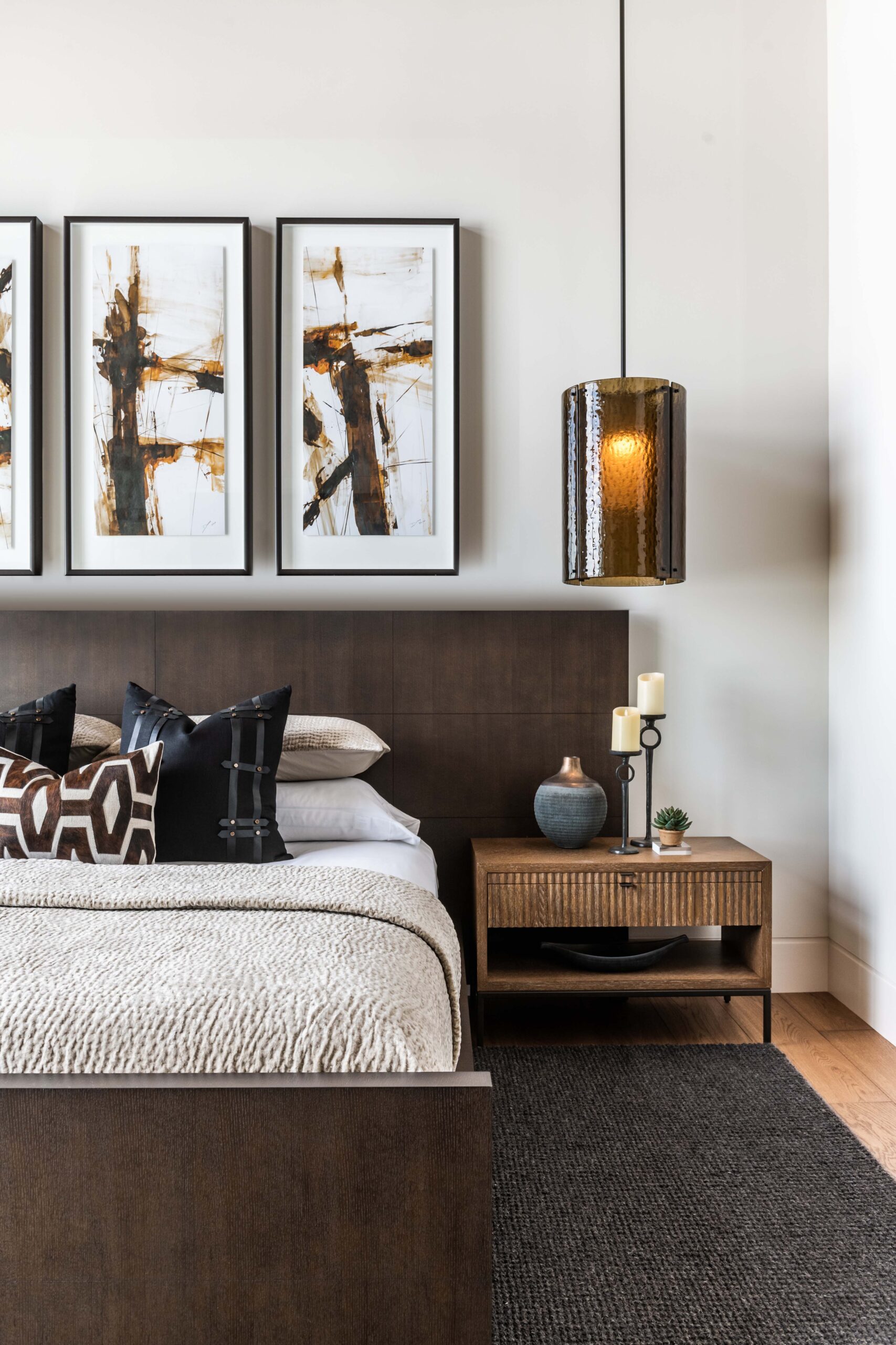 Textured Glass Pendant | Mark + Aly Interior Design, Rebekah Westover Photography