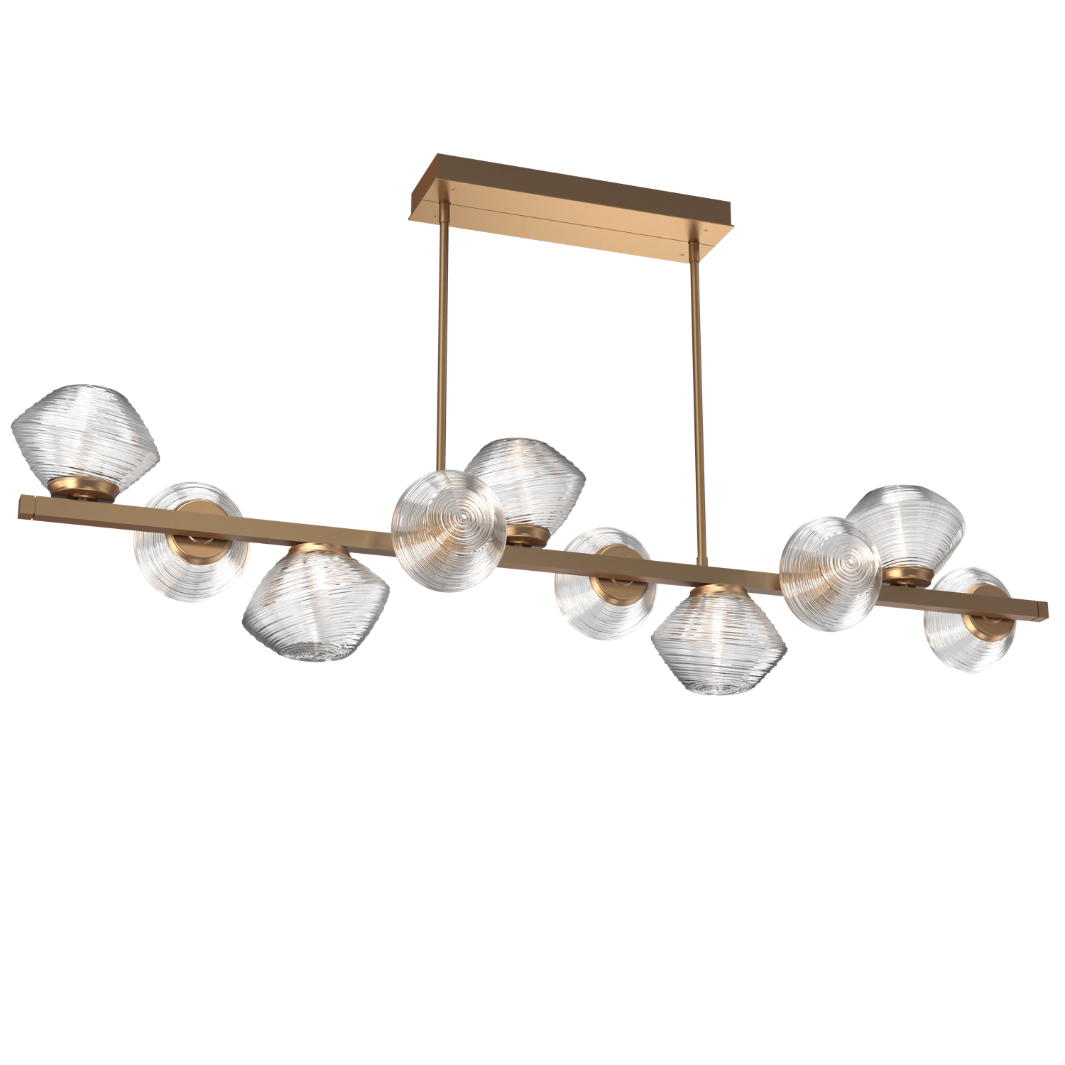 PLB0089-T0-NB-C-Hammerton-Studio-Mesa-10-light-twisted-branch-chandelier-with-novel-brass-finish-and-clear-blown-glass-shades-and-LED-lamping