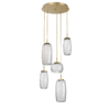CHB0091-05-GB-C-Hammerton-Studio-Vessel-5-light-round-multi-pendant-chandelier-with-gilded-brass-finish-and-clear-blown-glass-shades-and-LED-lamping
