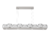 PLB0091-0C-BS-C-Hammerton-Studio-Vessel-59-inch-linear-chandelier-with-beige-silver-finish-and-clear-blown-glass-shades-and-LED-lamping