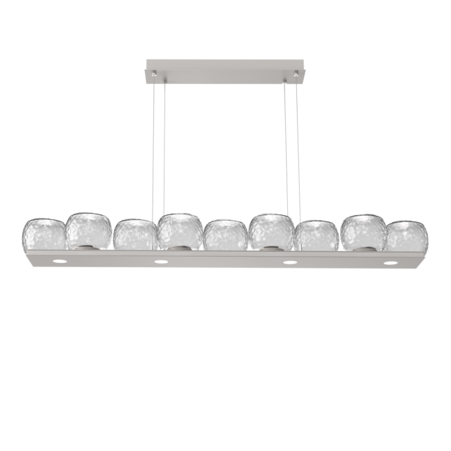 PLB0091-0C-BS-C-Hammerton-Studio-Vessel-59-inch-linear-chandelier-with-beige-silver-finish-and-clear-blown-glass-shades-and-LED-lamping