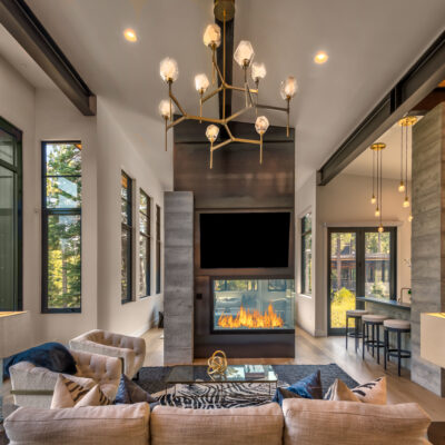Gem Round Belvedere Chandelier | FiveWest Interiors, Vance Fox Photography