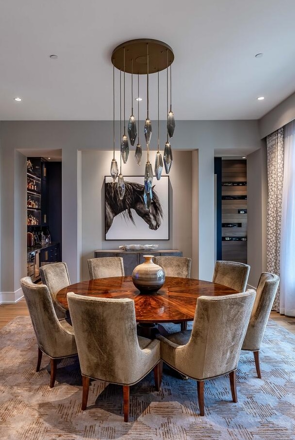 Rock Crystal Round Pendant Chandelier | JFY Designs