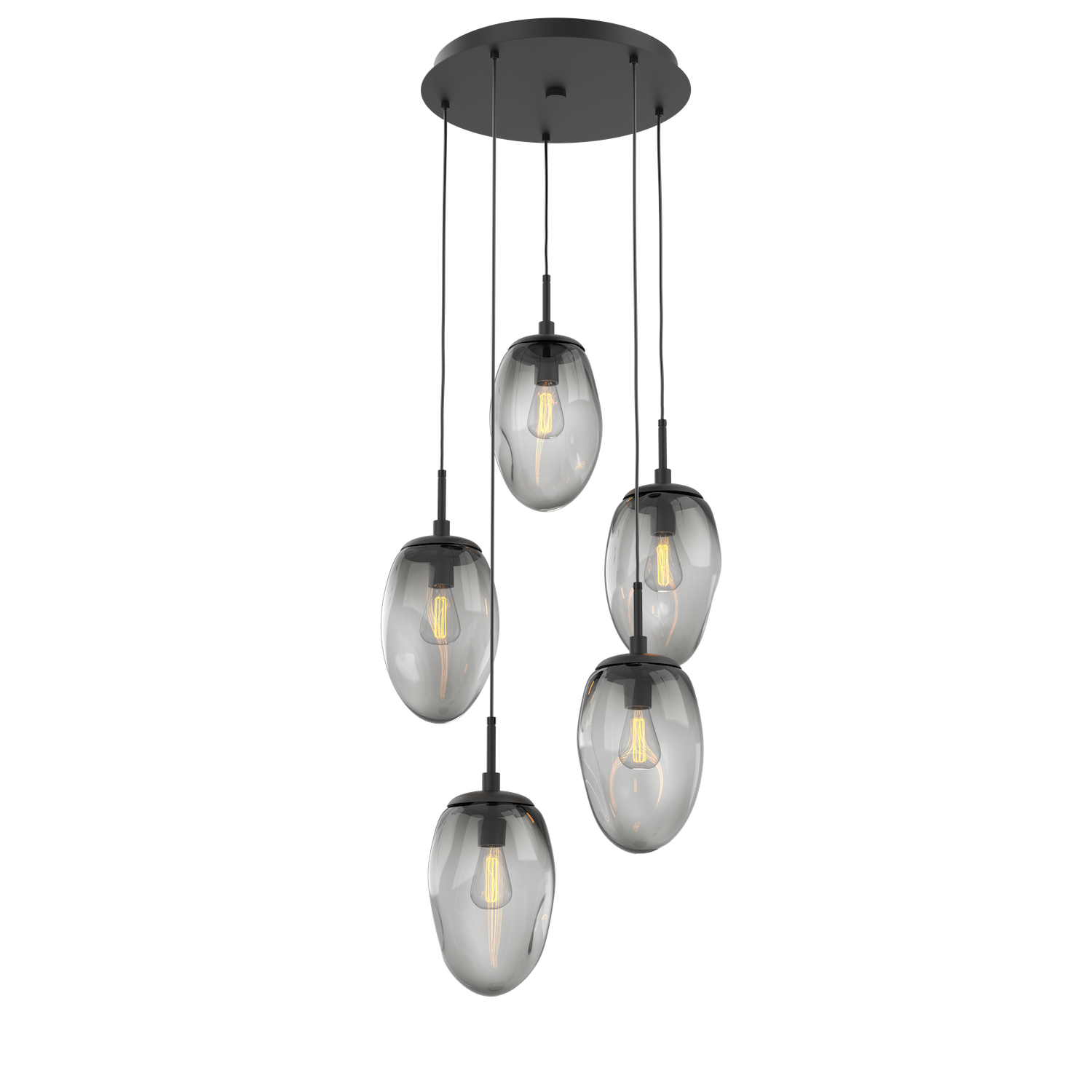 CHB0063-05-MB-S-Hammerton-Studio-Nebula-Meteo-5-light-round-pendant-chandelier-with-matte-black-finish-and-smoke-blown-glass-shades-and-incandescent-lamping