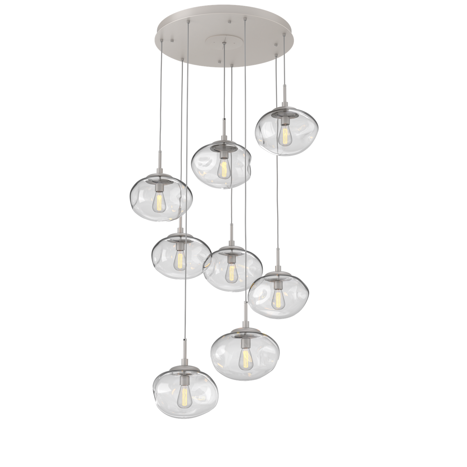CHB0064-08-BS-C-Hammerton-Studio-Nebula-Nova-8-light-round-pendant-chandelier-with-beige-silver-finish-and-clear-blown-glass-shades-and-incandescent-lamping