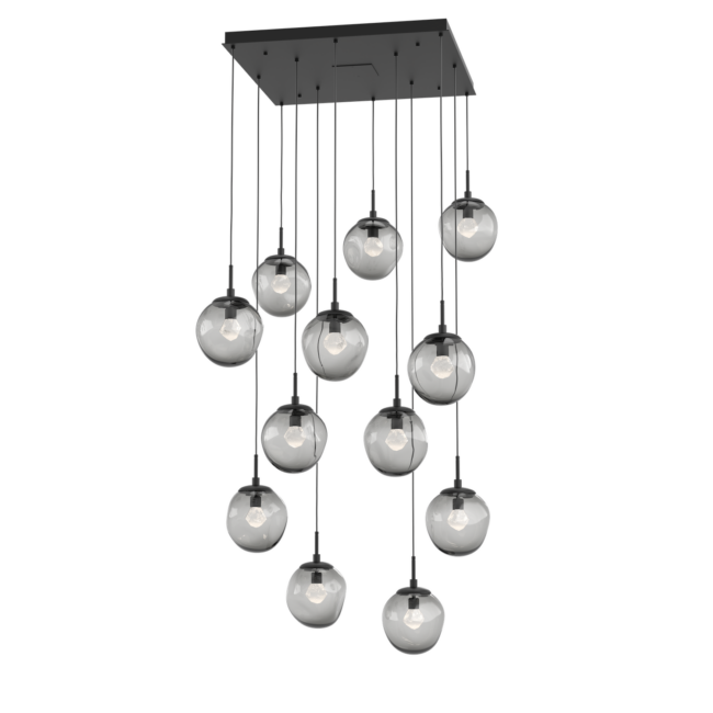 CHB0066-12-MB-ZS-Hammerton-Studio-Nebula-Aster-12-light-square-pendant-chandelier-with-matte-black-finish-and-smoke-blown-glass-with-zircon-clear-cast-glass-diffusers-and-LED-lamping