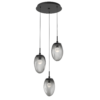 CHB0067-03-MB-ZS-Hammerton-Studio-Nebula-Meteo-3-light-round-pendant-chandelier-with-matte-black-finish-and-smoke-blown-glass-with-zircon-clear-cast-glass-diffusers-and-LED-lamping