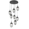 CHB0067-08-MB-ZS-Hammerton-Studio-Nebula-Meteo-8-light-round-pendant-chandelier-with-matte-black-finish-and-smoke-blown-glass-with-zircon-clear-cast-glass-diffusers-and-LED-lamping