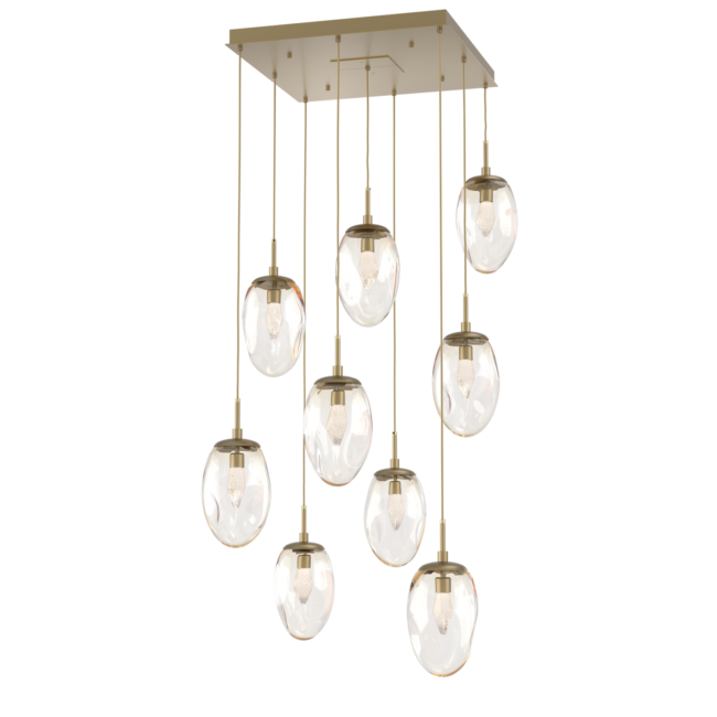 CHB0067-09-GB-GA-Hammerton-Studio-Nebula-Meteo-9-light-square-pendant-chandelier-with-gilded-brass-finish-and-amber-blown-glass-with-geo-clear-cast-glass-diffusers-and-LED-lamping