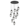 CHB0067-11-MB-ZS-Hammerton-Studio-Nebula-Meteo-11-light-round-pendant-chandelier-with-matte-black-finish-and-smoke-blown-glass-with-zircon-clear-cast-glass-diffusers-and-LED-lamping