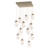 CHB0067-12-GB-GA-Hammerton-Studio-Nebula-Meteo-12-light-square-pendant-chandelier-with-gilded-brass-finish-and-amber-blown-glass-with-geo-clear-cast-glass-diffusers-and-LED-lamping
