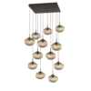 CHB0068-12-FB-ZB-Hammerton-Studio-Nebula-Nova-12-light-square-pendant-chandelier-with-flat-bronze-finish-and-bronze-blown-glass-with-zircon-clear-cast-glass-diffusers-and-LED-lamping