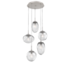 CHB0069-05-BS-ZC-Hammerton-Studio-Nebula-Cosmos-5-light-round-pendant-chandelier-with-beige-silver-finish-and-clear-blown-glass-with-zircon-clear-cast-glass-diffusers-and-LED-lamping