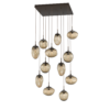 CHB0069-12-FB-GB-Hammerton-Studio-Nebula-Cosmos-12-light-square-pendant-chandelier-with-flat-bronze-finish-and-bronze-blown-glass-with-geo-clear-cast-glass-diffusers-and-LED-lamping