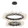 CHB0092-2T-MB-A-Hammerton-Studio-Gaia-51-inch-two-tier-radial-ring-chandelier-with-matte-black-finish-and-amber-blown-glass-shades-and-LED-lamping