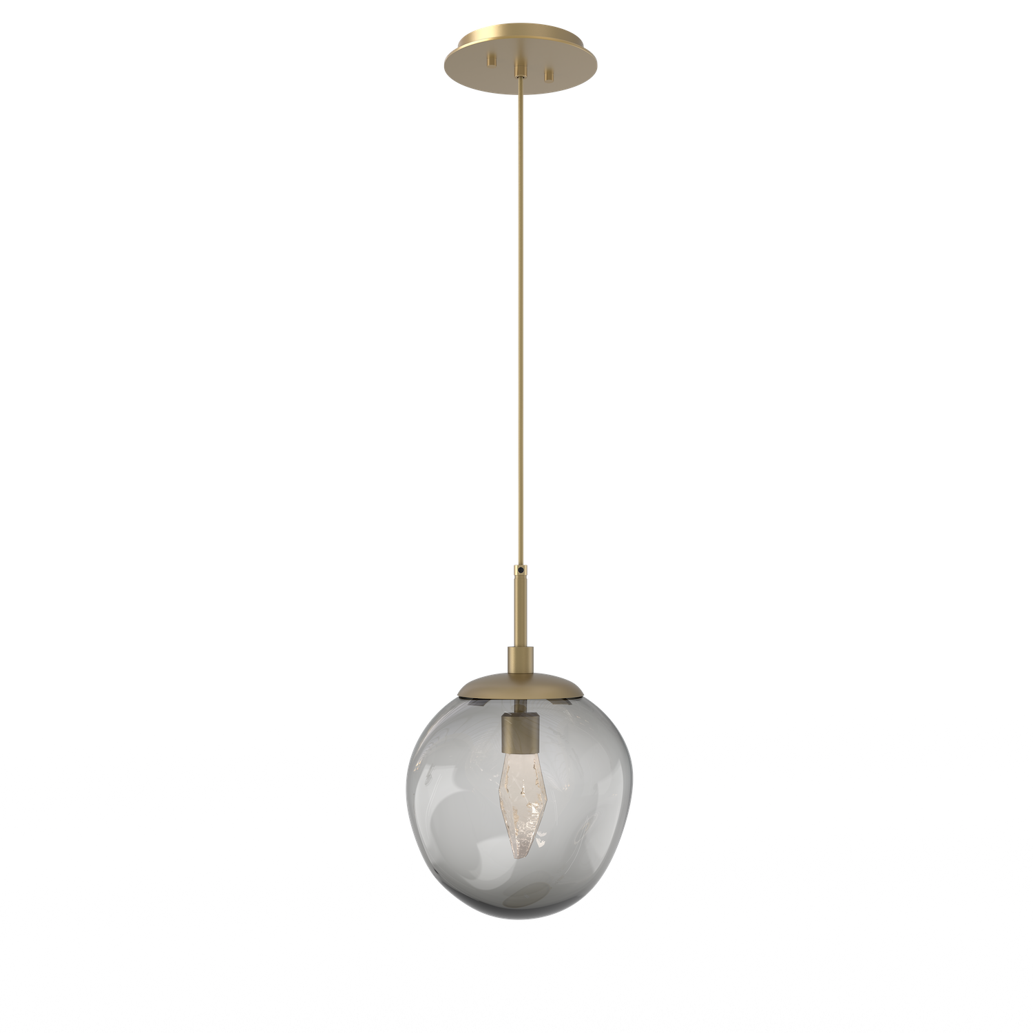 LAB0066-01-GB-GS-Hammerton-Studio-Nebula-Aster-pendant-light-with-gilded-brass-finish-and-smoke-blown-glass-with-geo-clear-cast-glass-diffusers-and-LED-lamping