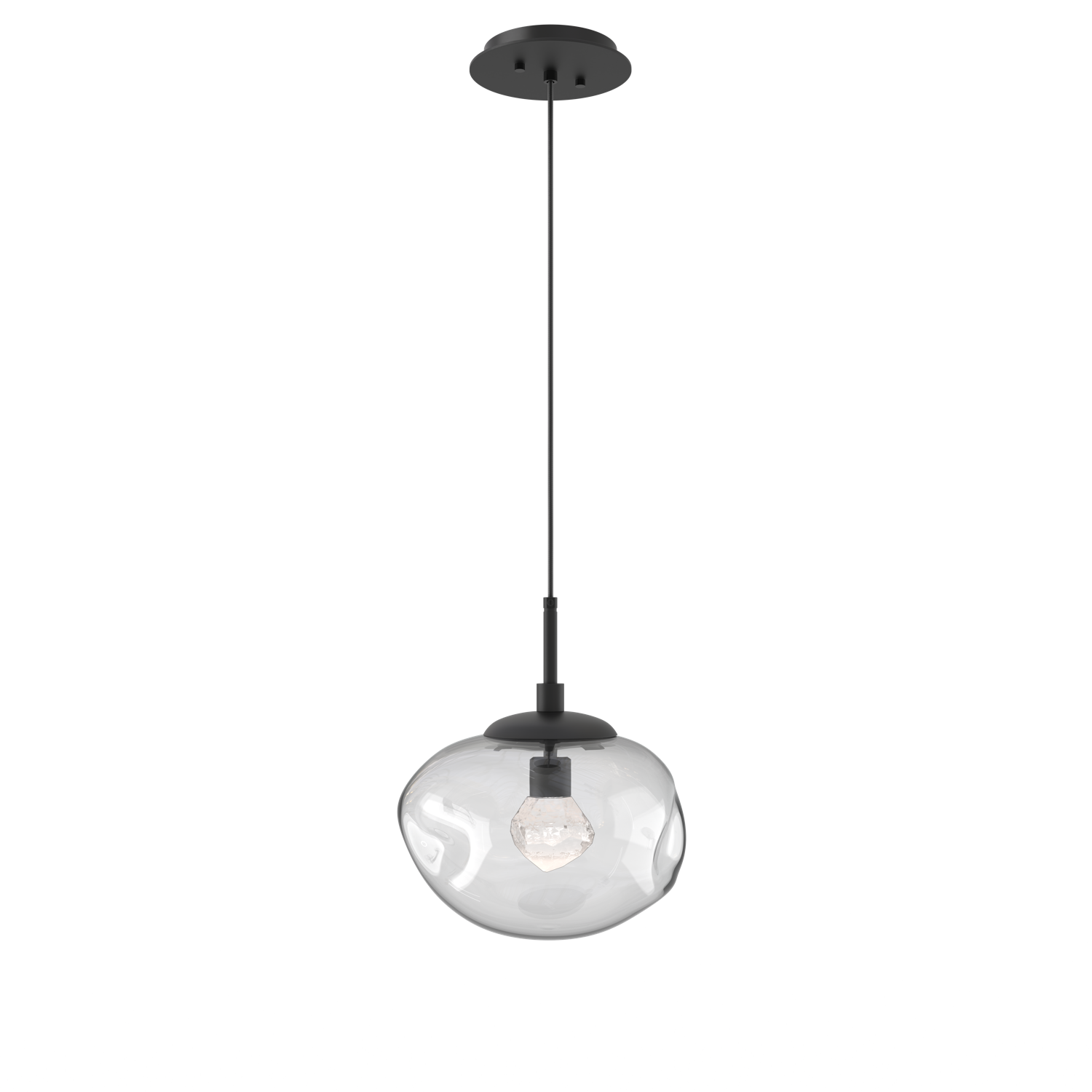 LAB0068-01-MB-ZC-Hammerton-Studio-Nebula-Nova-pendant-light-with-matte-black-finish-and-clear-blown-glass-with-zircon-clear-cast-glass-diffusers-and-LED-lamping