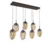 PLB0063-07-FB-B-Hammerton-Studio-Nebula-Meteo-7-light-linear-pendant-chandelier-with-flat-bronze-finish-and-bronze-blown-glass-shades-and-incandescent-lamping