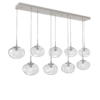 PLB0068-09-BS-FC-Hammerton-Studio-Nebula-Nova-9-light-linear-pendant-chandelier-with-beige-silver-finish-and-clear-blown-glass-with-floret-clear-cast-glass-diffusers-and-LED-lamping