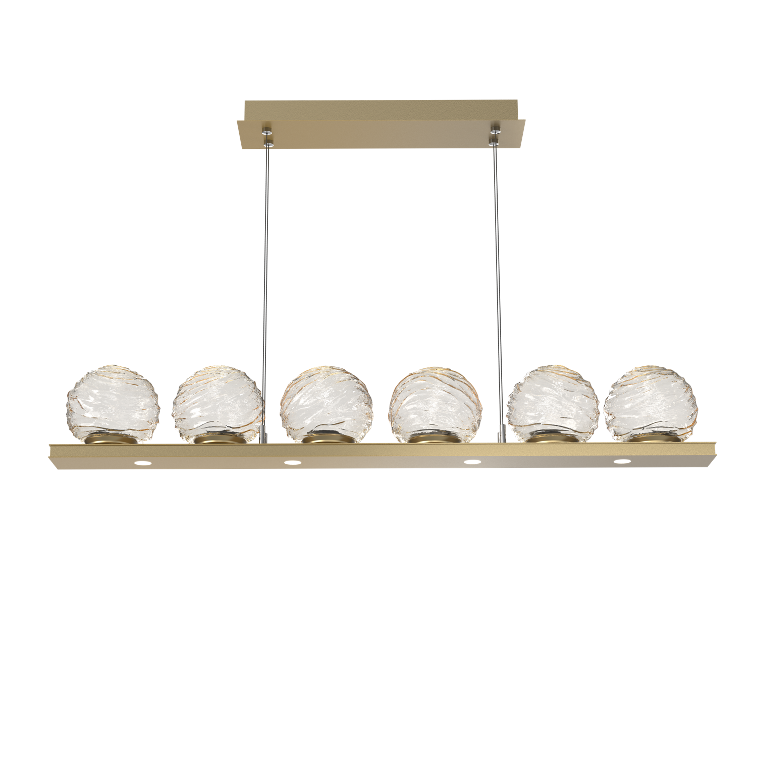PLB0092-0B-GB-A-Hammerton-Studio-Gaia-44-inch-linear-chandelier-with-gilded-brass-finish-and-amber-blown-glass-shades-and-LED-lamping