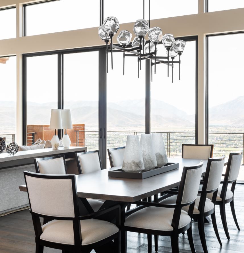Gem Linear Belvedere Chandelier | Mark + Aly Interior Design, Rebekah Westover Photography