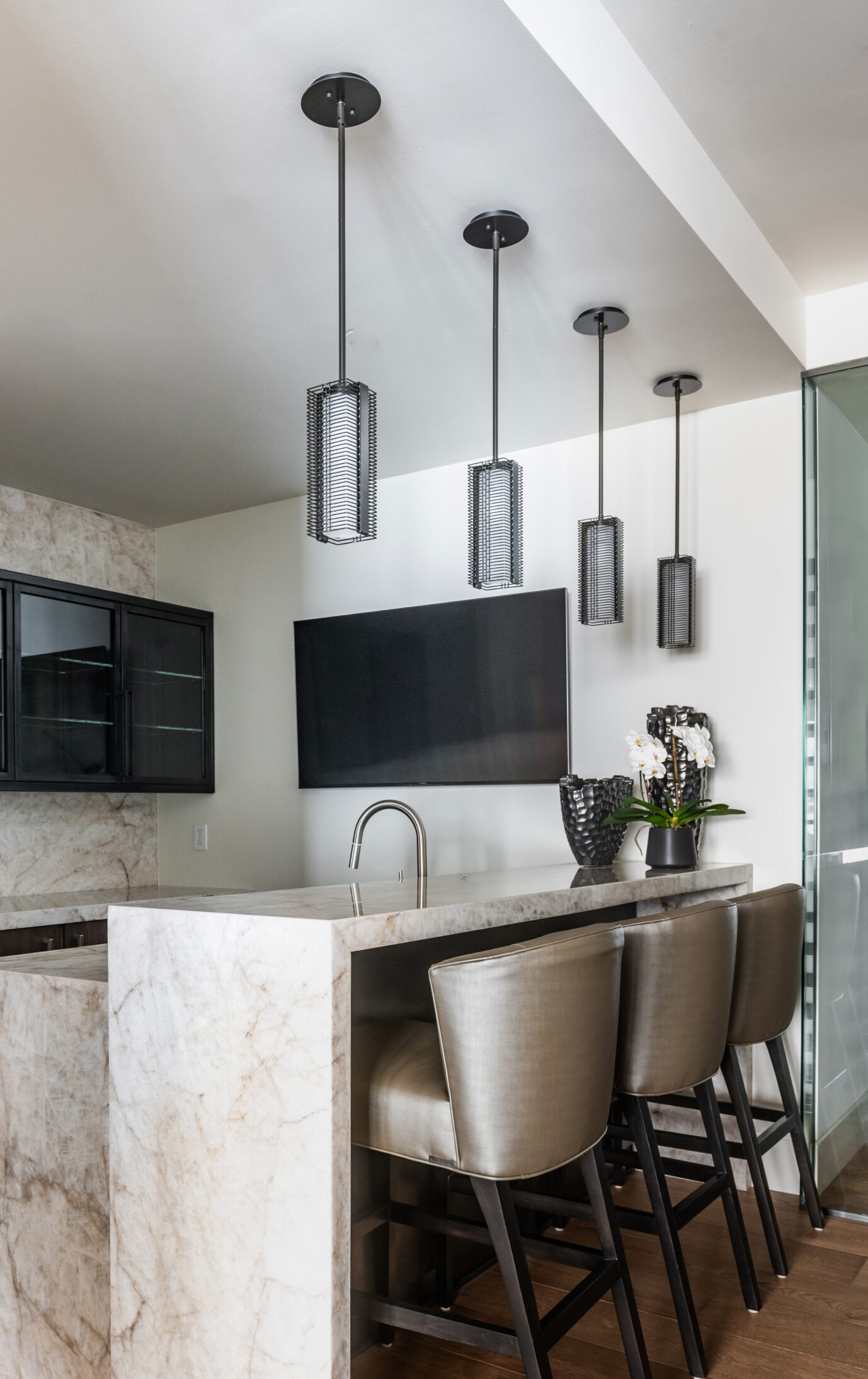 Downtown Mesh Pendant | Mark + Aly Interior Design, Rebekah Westover Photography