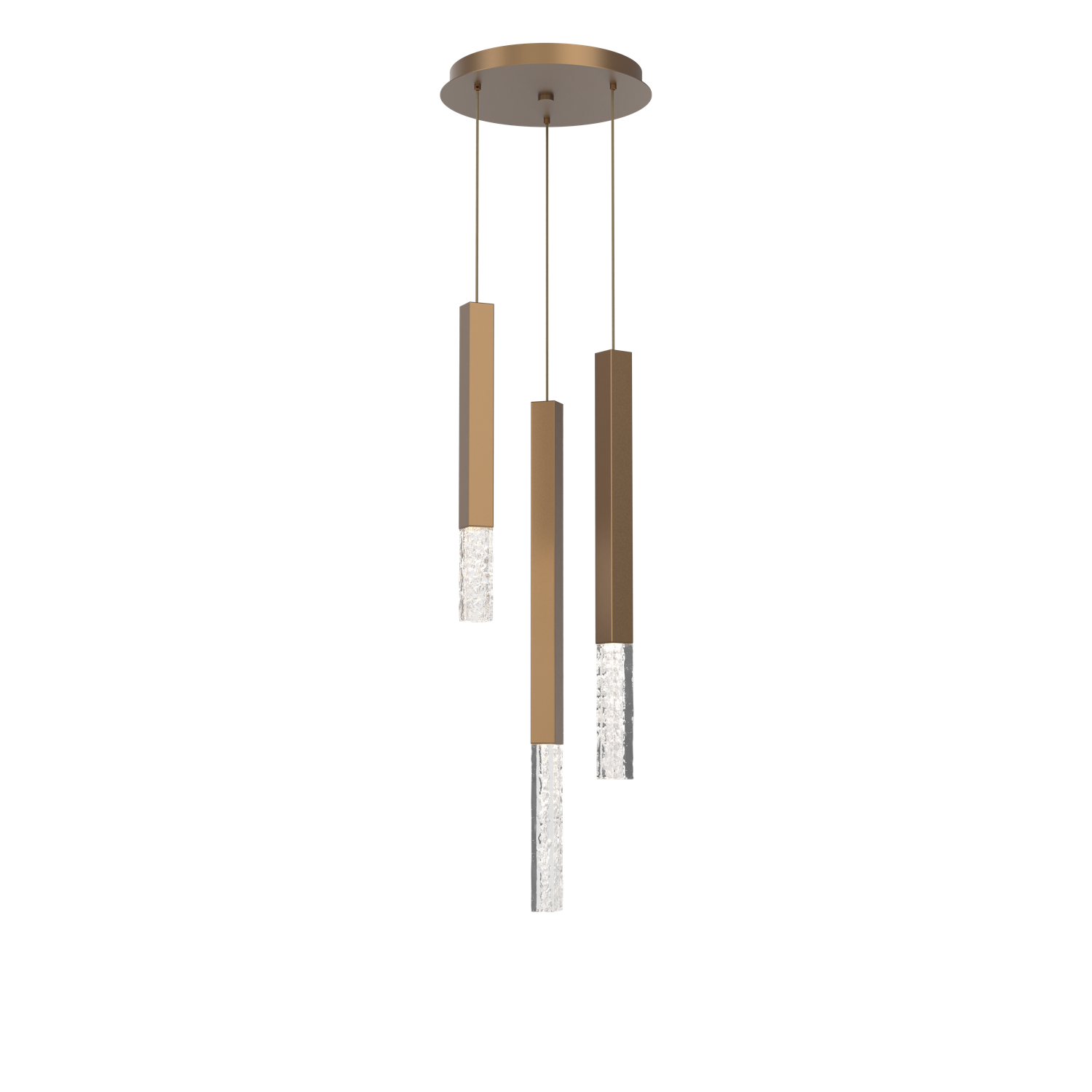 CHB0097-03-NB-GC-Hammerton-Studio-Axis-XL-3-light-round-pendant-chandelier-with-novel-brass-finish-and-clear-cast-glass-shades-and-LED-lamping