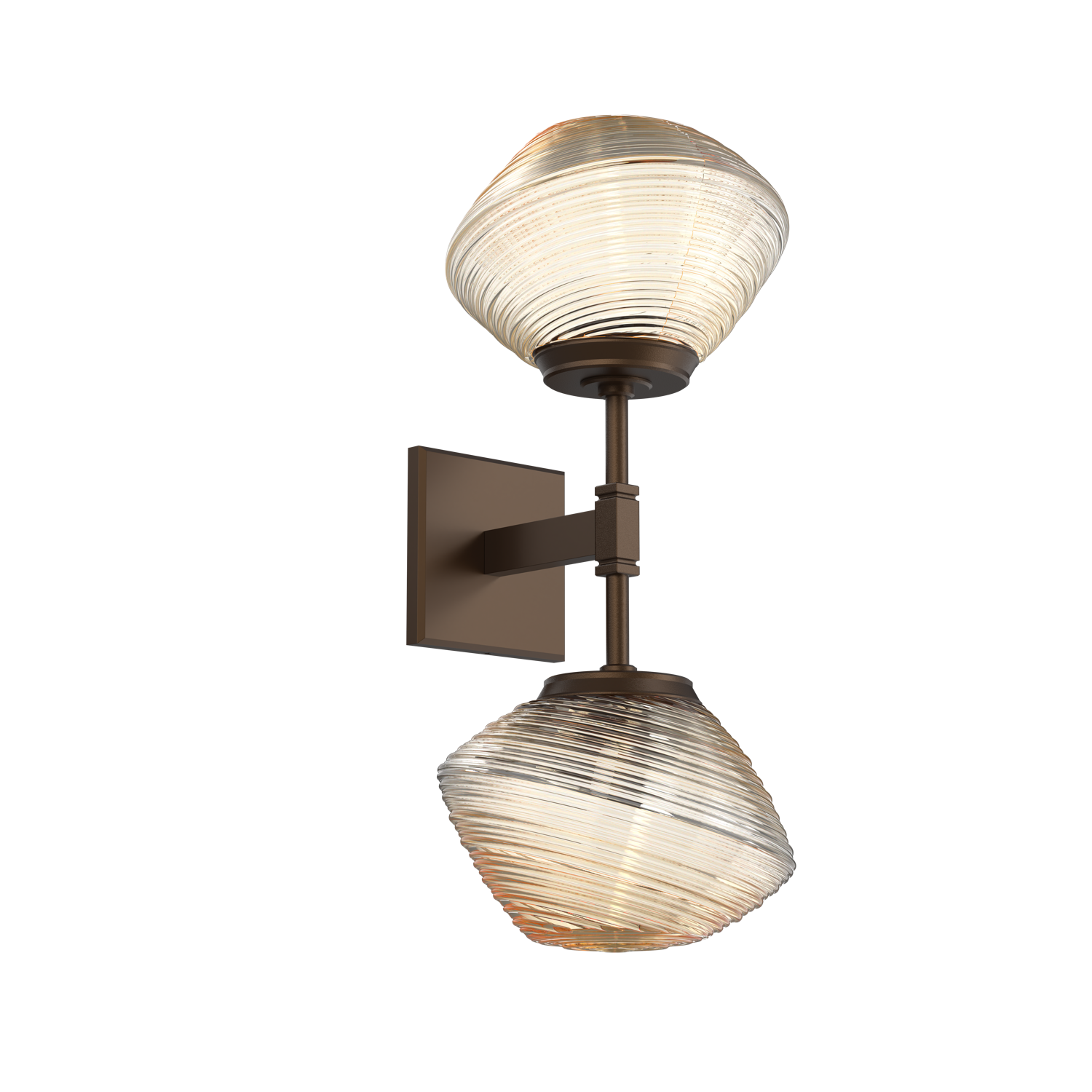 IDB0089-02-FB-A-Hammerton-Studio-Mesa-double-wall-sconce-with-flat-bronze-finish-and-amber-blown-glass-shades-and-LED-lamping