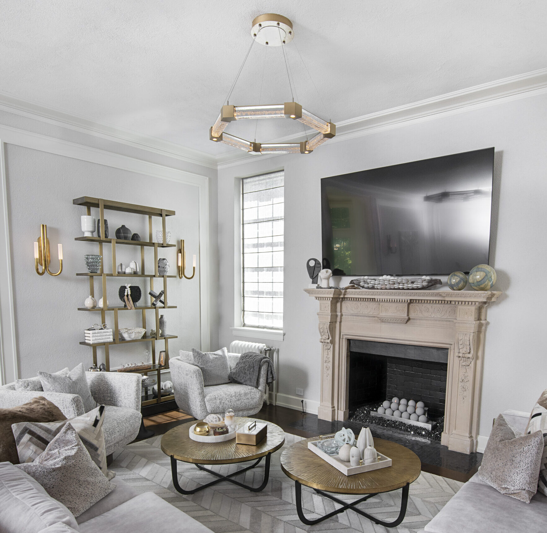 Axis Hexagonal Ring Chandelier | Jamie Schachtel Design Group, Joel Schachtel Photography