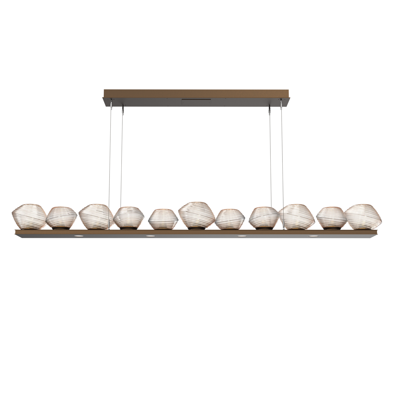 PLB0089-0E-FB-A-Hammerton-Studio-Mesa-76-inch-linear-chandelier-with-flat-bronze-finish-and-amber-blown-glass-shades-and-LED-lamping